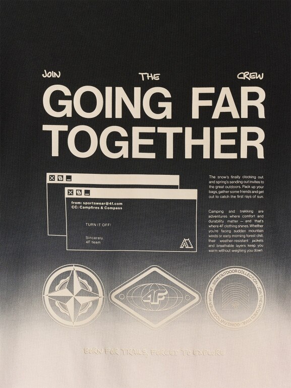 Męski t-shirt z nadrukiem 4F 4FRSS26TTSHM3815 - multikolor