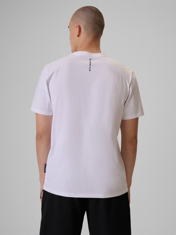 Męski t-shirt z nadrukiem 4F 4FRSS26TTSHM3875 - biały