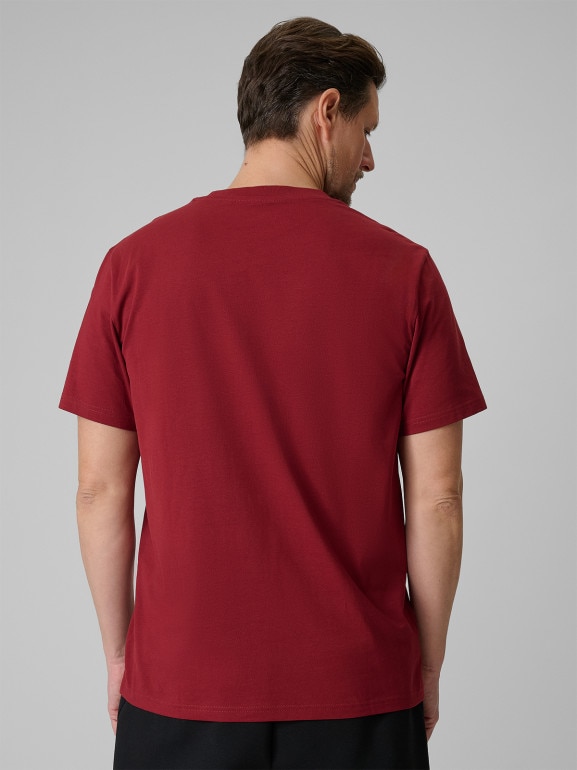 Męski t-shirt z nadrukiem 4F 4FRSS26TTSHM3989 - czerwony