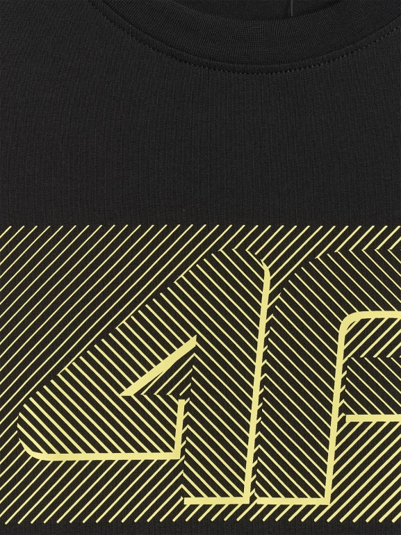 Męski t-shirt z nadrukiem 4F 4FRSS26TTSHM3991 - czarny