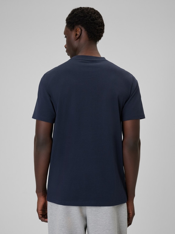 Męski t-shirt z nadrukiem 4F 4FRSS26TTSHM3991 - granatowy