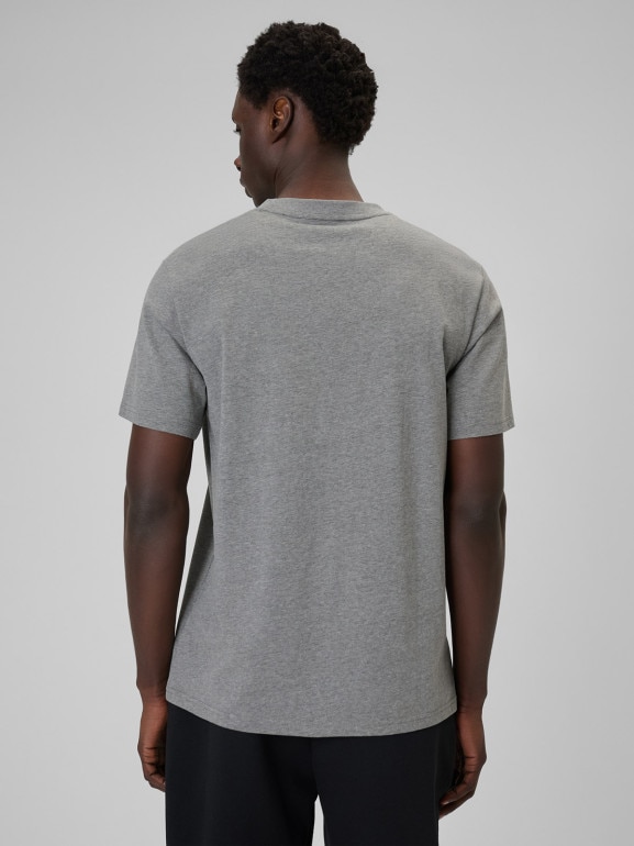 Męski t-shirt z nadrukiem 4F 4FRSS26TTSHM3991 - szary