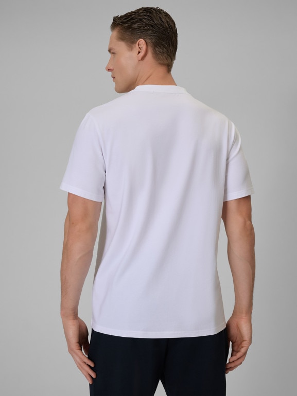 Męski t-shirt z nadrukiem 4F 4FRSS26TTSHM3992 - biały