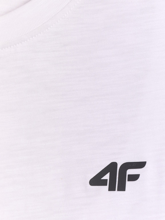 Męski t-shirt z nadrukiem 4F 4FRSS26TTSHM3994 - biały