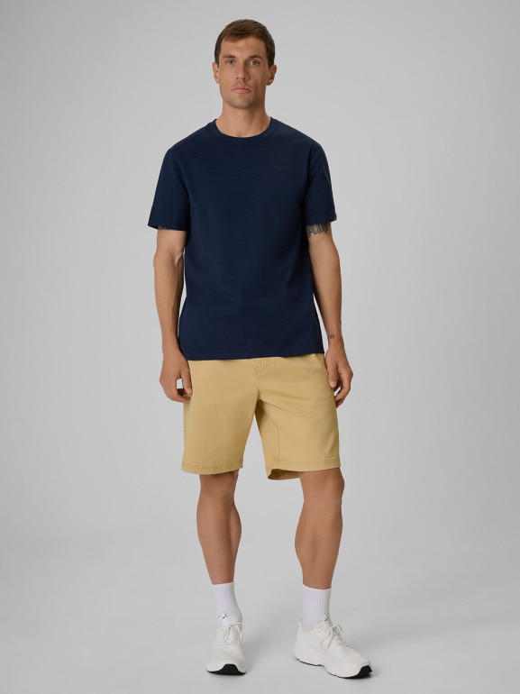Męski t-shirt z nadrukiem 4F 4FRSS26TTSHM3994 - granatowy