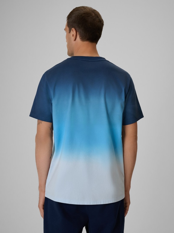 Męski t-shirt z nadrukiem 4F 4FRSS26TTSHM3995 - granatowy