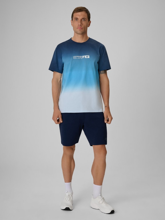 Męski t-shirt z nadrukiem 4F 4FRSS26TTSHM3995 - granatowy