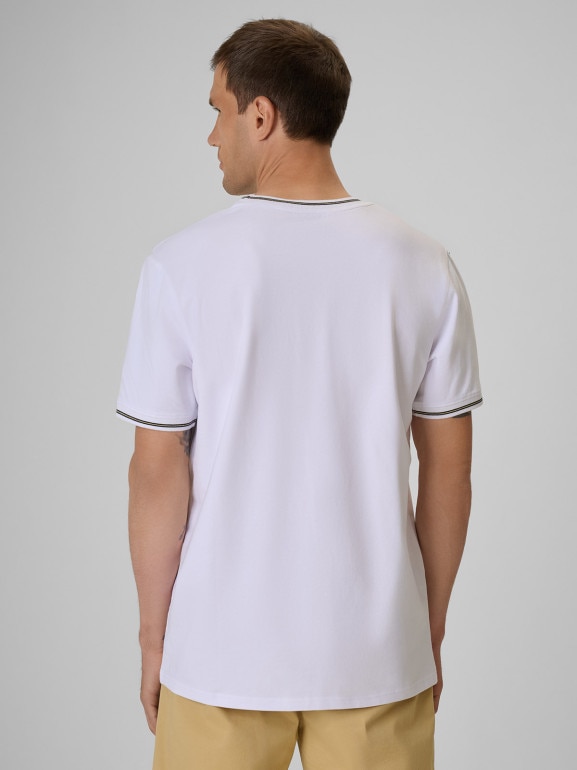 Męski t-shirt z nadrukiem 4F 4FRSS26TTSHM3997 - biały