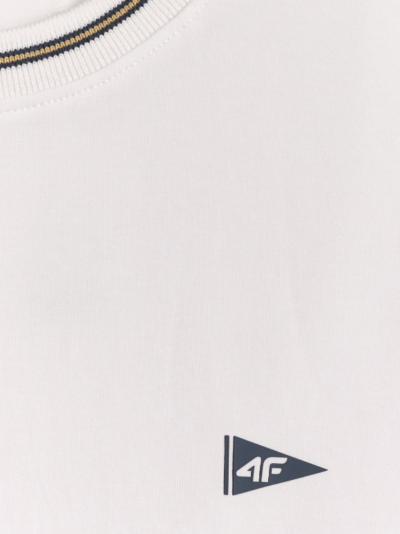 Męski t-shirt z nadrukiem 4F 4FRSS26TTSHM3997 - biały