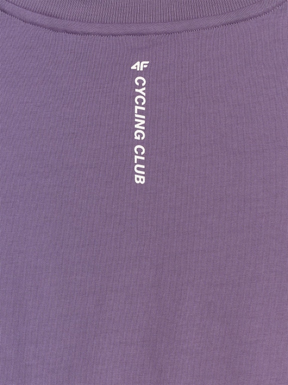 Męski t-shirt z nadrukiem 4F 4FRSS26TTSHM4000 - fioletowy