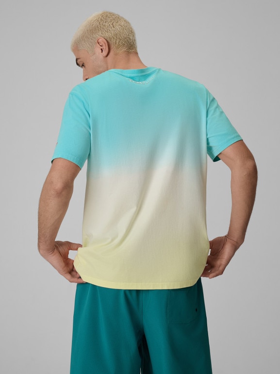 Męski t-shirt z nadrukiem 4F 4FRSS26TTSHM4033 - turkusowy