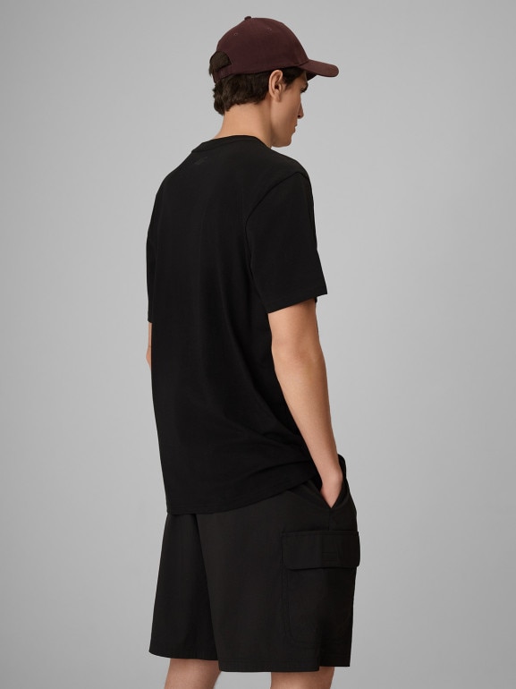 Męski t-shirt z nadrukiem 4F 4FRSS26TTSHM4236 - czarny
