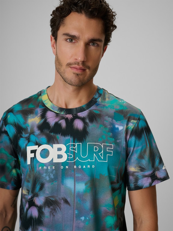 Męski t-shirt z nadrukiem 4F 4FRSS26TTSHM4267 - multikolor