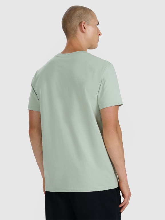 Męski t-shirt z nadrukiem 4F 4FWAW25TTSHM2372 - zielony