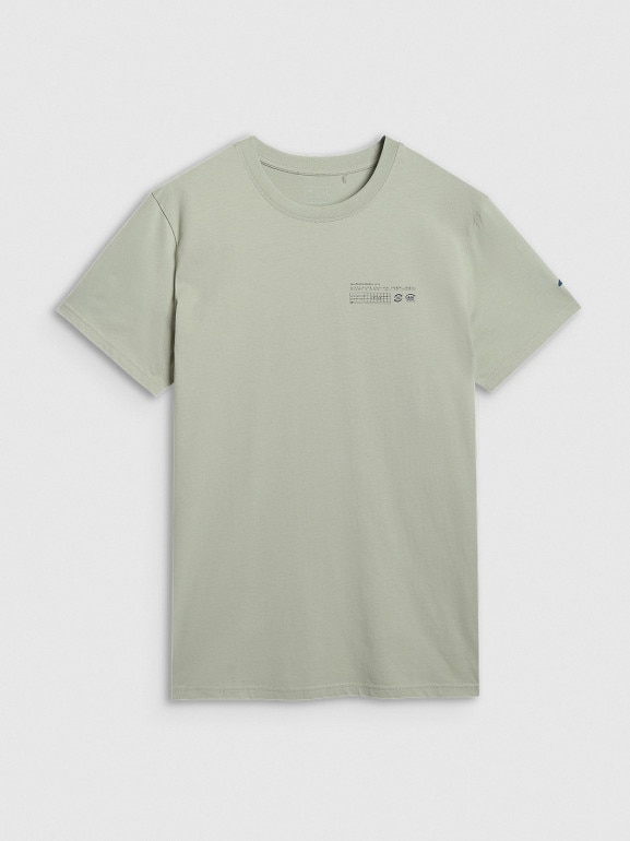 Męski t-shirt z nadrukiem 4F 4FWAW25TTSHM2372 - zielony