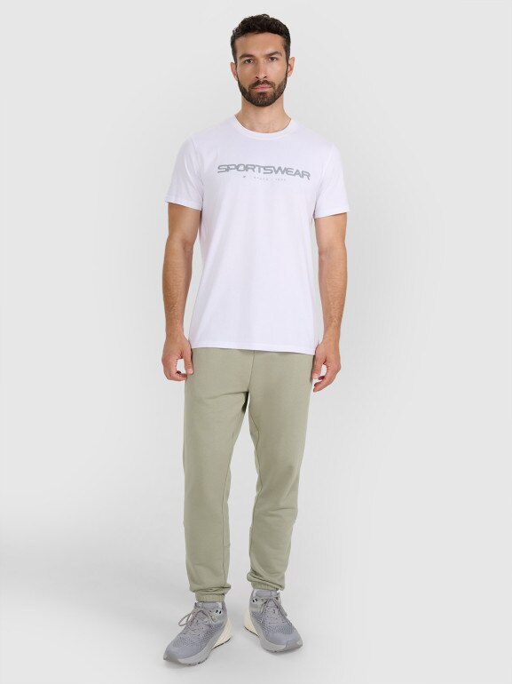 Męski t-shirt z nadrukiem 4F 4FWAW25TTSHM2962 - biały