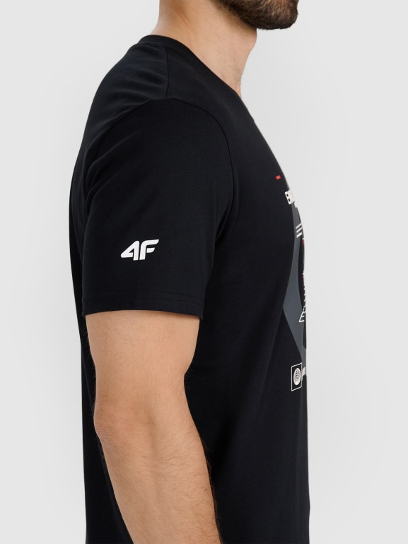 Męski t-shirt z nadrukiem 4F 4FWAW25TTSHM3120 - czarny