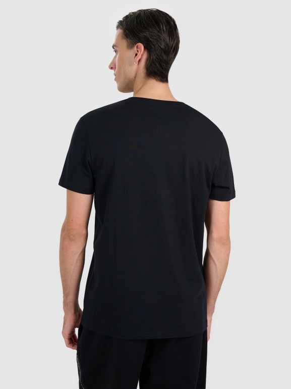 Męski t-shirt z nadrukiem 4F 4FWAW25TTSHM3123 - czarny