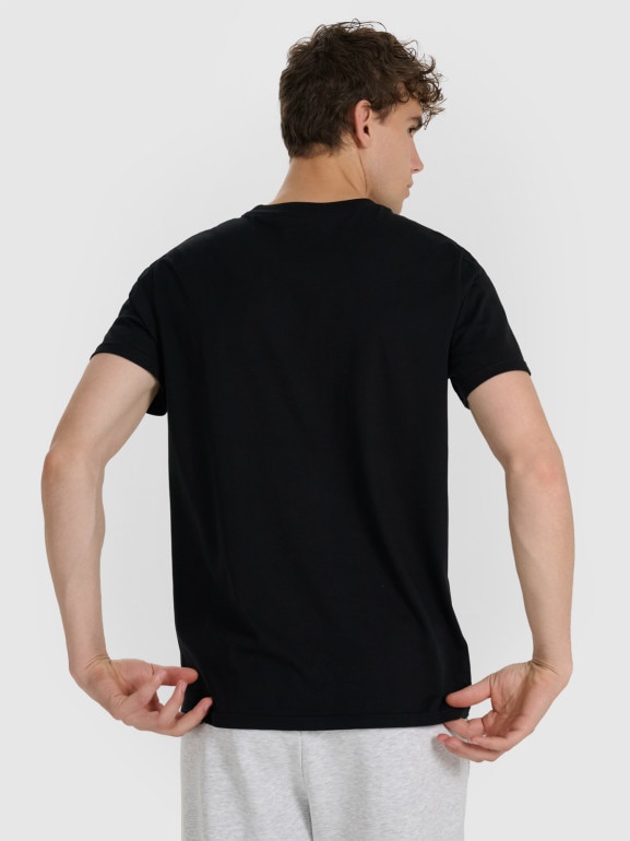 Męski t-shirt z nadrukiem 4F 4FWAW25TTSHM3126 - czarny