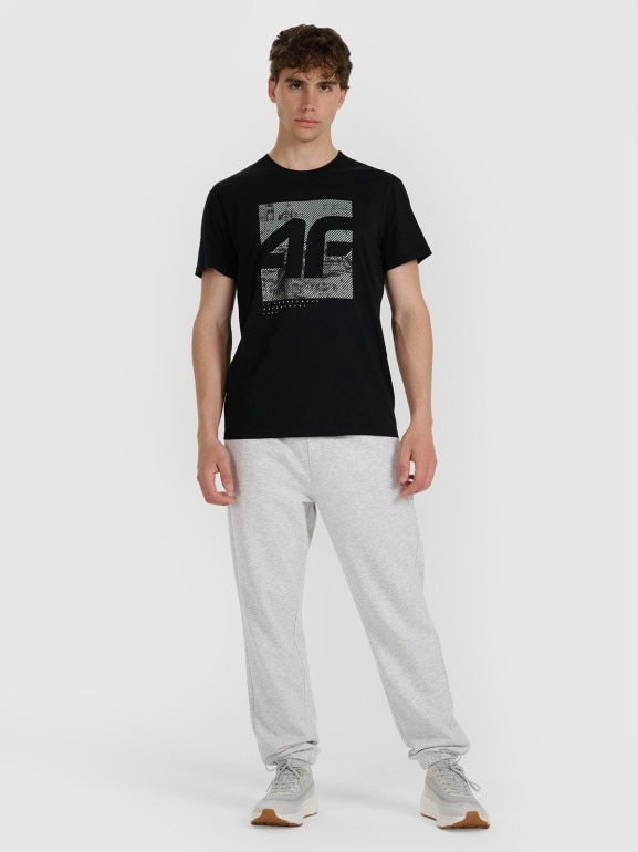 Męski t-shirt z nadrukiem 4F 4FWAW25TTSHM3126 - czarny