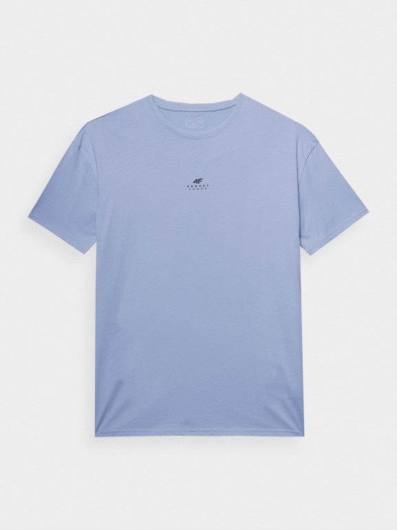 Męski t-shirt z nadrukiem 4F 4FWSS24TTSHM1287 – niebieski