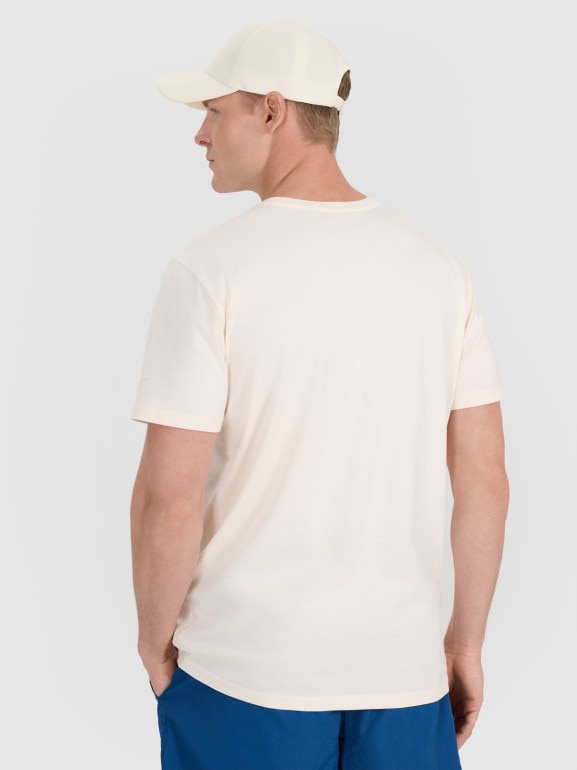 Męski t-shirt z nadrukiem 4F 4FWSS25TTSHM1984 - biały