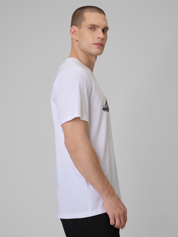 Męski t-shirt z nadrukiem 4F 4FWSS26TTSHM2659 - biały