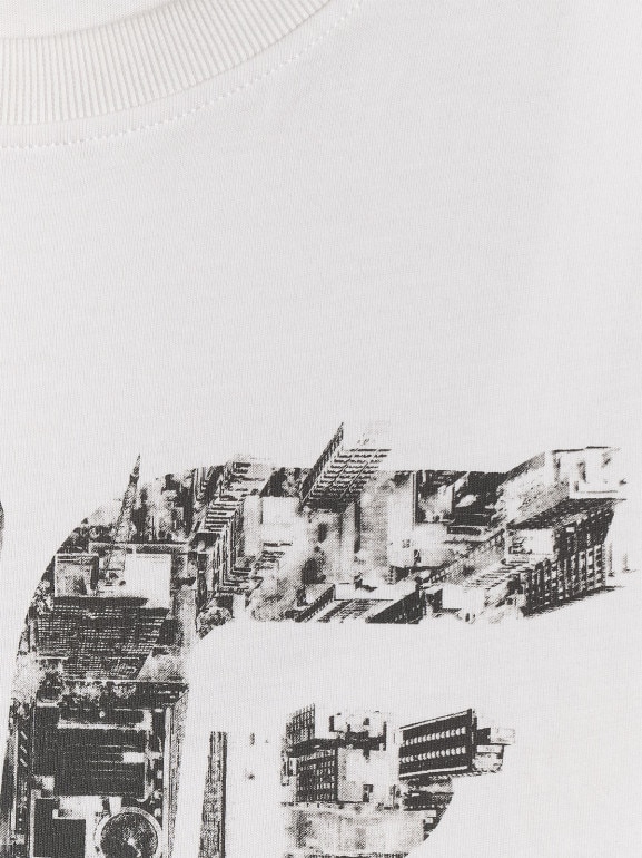 Męski t-shirt z nadrukiem 4F 4FWSS26TTSHM2659 - biały