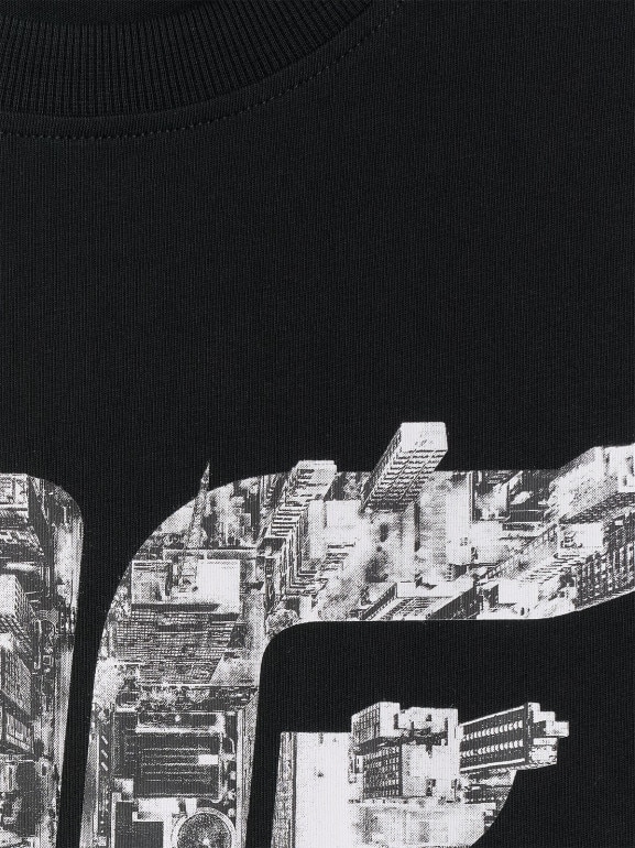 Męski t-shirt z nadrukiem 4F 4FWSS26TTSHM2659 - czarny