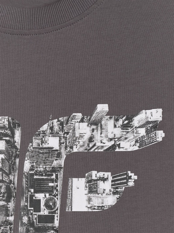 Męski t-shirt z nadrukiem 4F 4FWSS26TTSHM2659 - szary