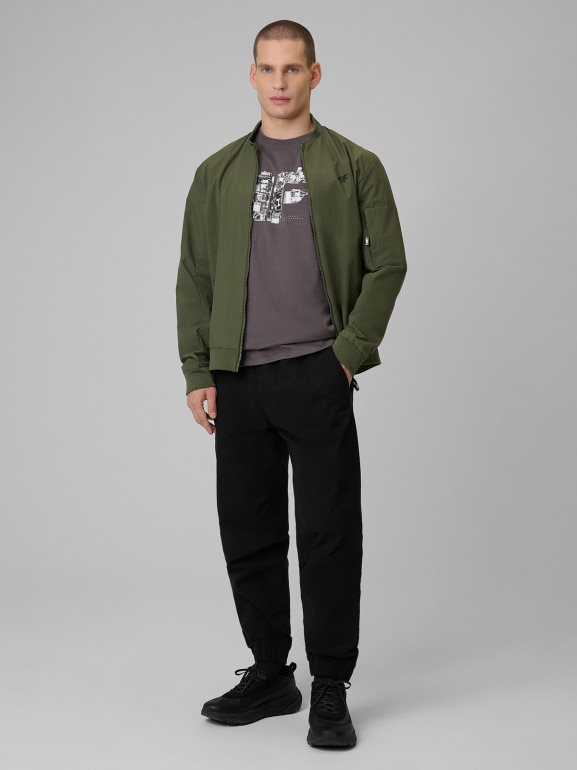 Męski t-shirt z nadrukiem 4F 4FWSS26TTSHM2659 - szary