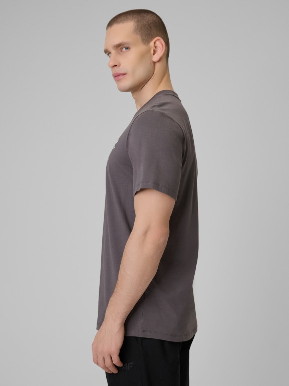 Męski t-shirt z nadrukiem 4F 4FWSS26TTSHM2659 - szary