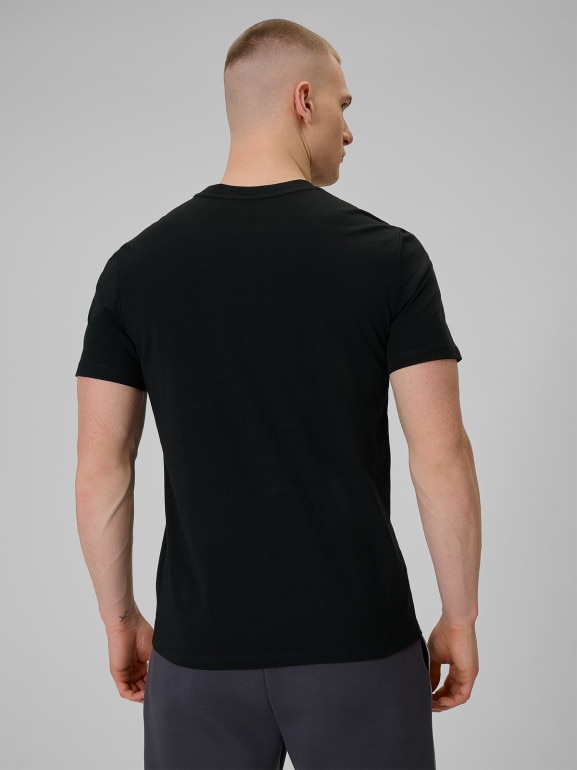 Męski t-shirt z nadrukiem 4F 4FWSS26TTSHM2660 - czarny