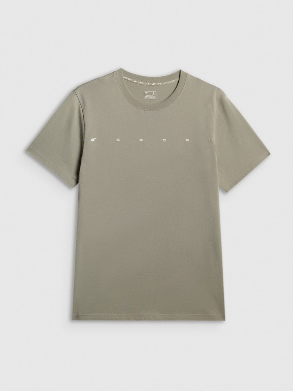 Męski t-shirt z nadrukiem 4F 4FWSS26TTSHM2661 - zielony