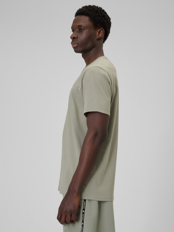 Męski t-shirt z nadrukiem 4F 4FWSS26TTSHM2661 - zielony