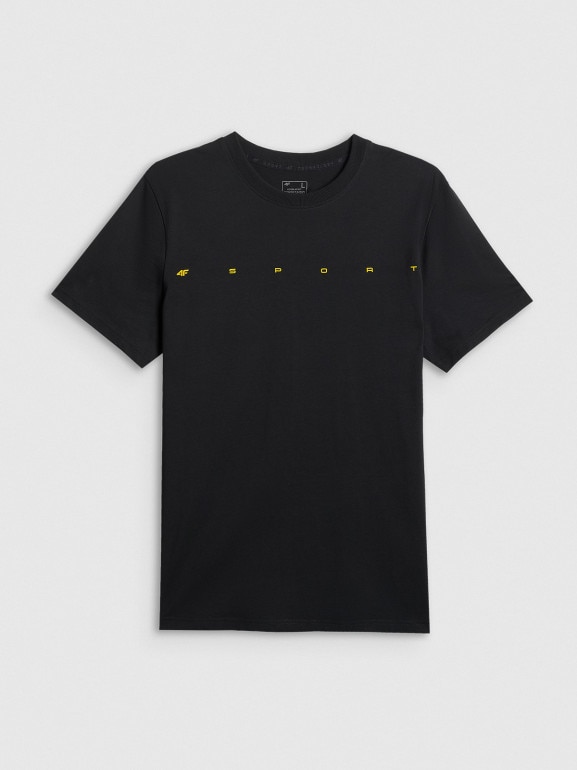 Męski t-shirt z nadrukiem 4F 4FWSS26TTSHM2661 - czarny
