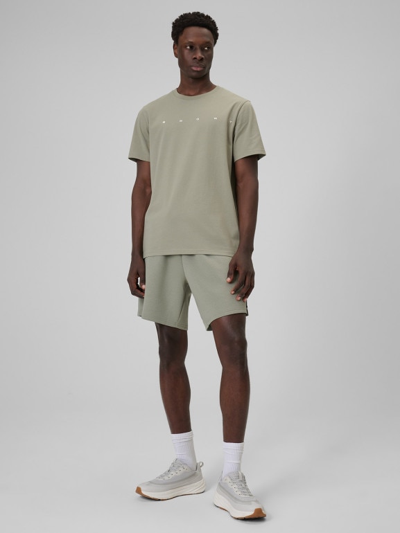 Męski t-shirt z nadrukiem 4F 4FWSS26TTSHM2661 - zielony