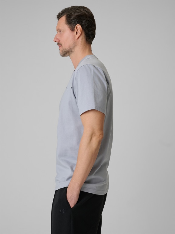 Męski t-shirt z nadrukiem 4F 4FWSS26TTSHM2661 - szary