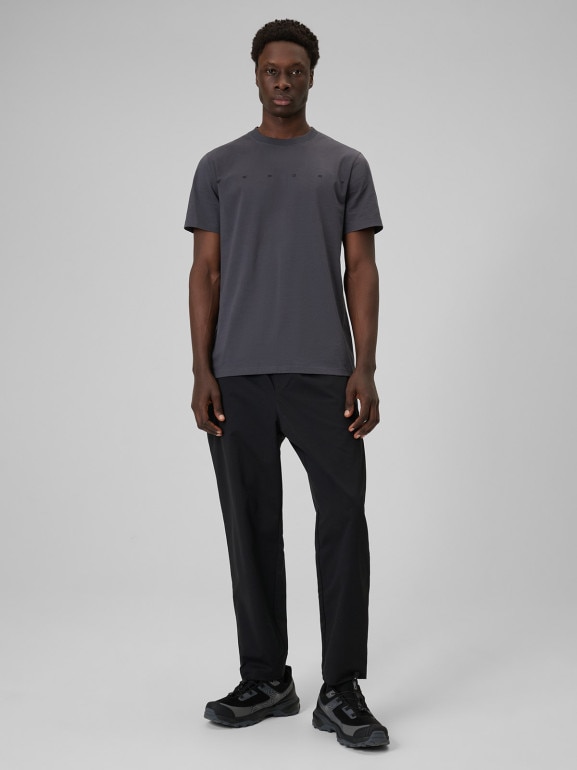 Męski t-shirt z nadrukiem 4F 4FWSS26TTSHM2661 - szary