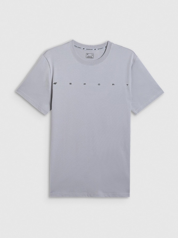Męski t-shirt z nadrukiem 4F 4FWSS26TTSHM2661 - szary