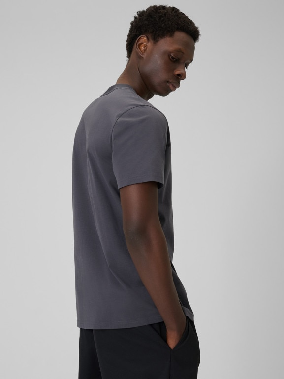Męski t-shirt z nadrukiem 4F 4FWSS26TTSHM2661 - szary