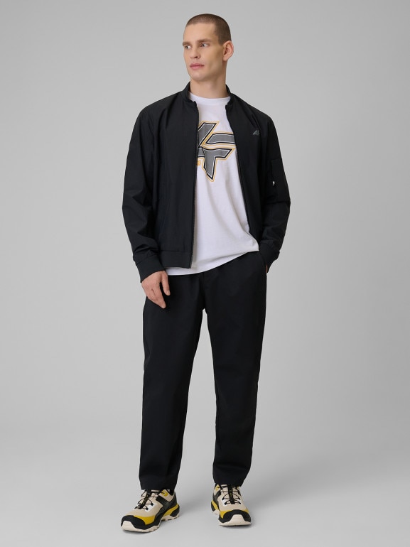 Męski t-shirt z nadrukiem 4F 4FWSS26TTSHM2662 - biały