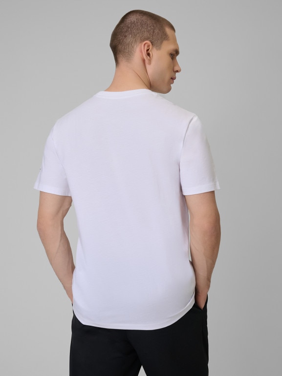 Męski t-shirt z nadrukiem 4F 4FWSS26TTSHM2662 - biały