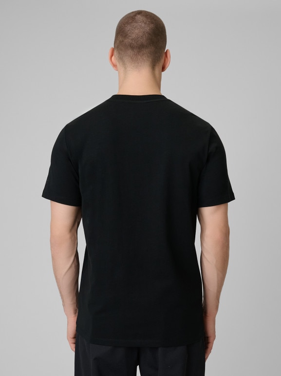 Męski t-shirt z nadrukiem 4F 4FWSS26TTSHM2662 - czarny