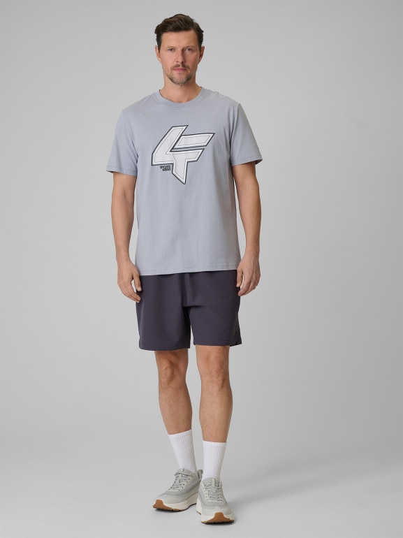Męski t-shirt z nadrukiem 4F 4FWSS26TTSHM2662 - szary