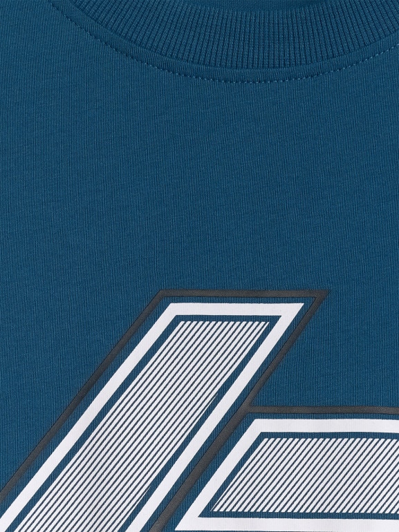 Męski t-shirt z nadrukiem 4F 4FWSS26TTSHM2662 - turkusowy