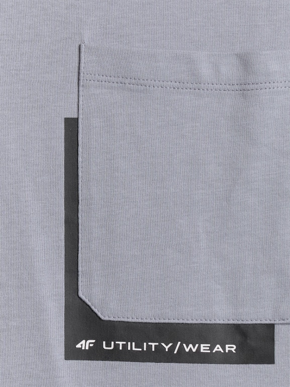 Męski t-shirt z nadrukiem 4F 4FWSS26TTSHM2663 - szary
