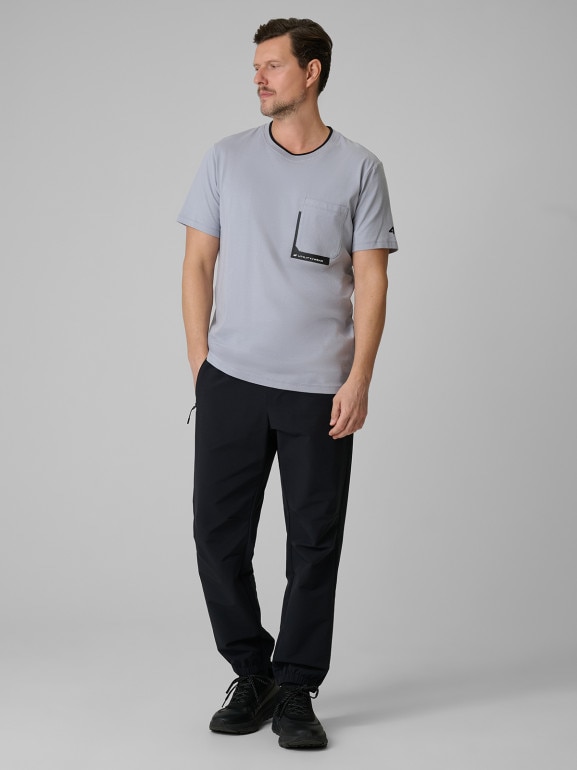 Męski t-shirt z nadrukiem 4F 4FWSS26TTSHM2663 - szary