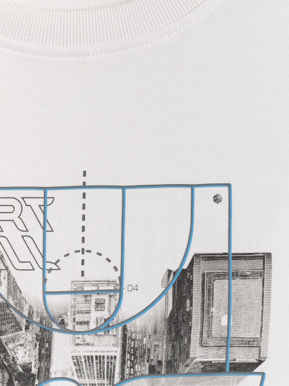 Męski t-shirt z nadrukiem 4F 4FWSS26TTSHM2664 - biały