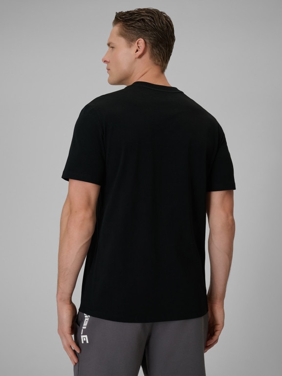 Męski t-shirt z nadrukiem 4F 4FWSS26TTSHM2664 - czarny